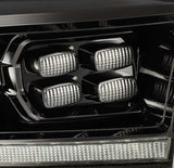 AlphaRex 09-18 Dodge Ram 2500HD LUXX LED Proj Headlights Plank Style Black w/Seq Signal/Smoked DRL - 880520