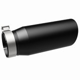 MagnaFlow Tip Stainless Black Coated Single Double Round Single Outlet 5in Dia 4in Inlet 13in L - 35240
