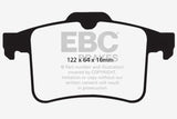EBC 10-15 Jaguar XF 5.0 Supercharged (470) Yellowstuff Rear Brake Pads - DP42059R