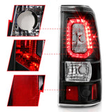 ANZO 2003-2006 Chevy Silverado 1500 LED Taillights Plank Style Black w/Clear Lens - 311327