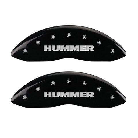 MGP 4 Caliper Covers Engraved Front & Rear Hummer Black finish silver ch - 52002SHUMBK