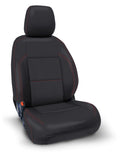 PRP 2016+ Toyota Tacoma Front Seat Covers with Electric Seat Adj. (Pair) - Black with Red Stitching - B057-01