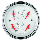 Autometer Arctic White 5in Quad GA, Fuel Level, 0-90 OHM - 1319