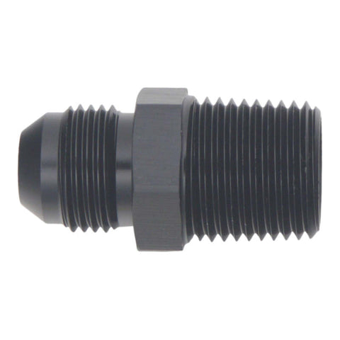 DeatschWerks 8AN Male Flare to 1/2in Male NPT Adapter - Anodized Matte Black - 6-02-0906-B