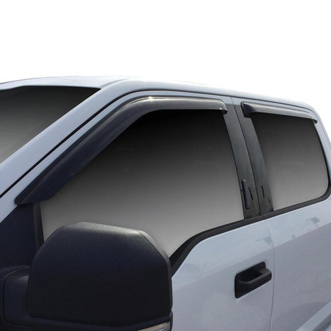 Westin 2015-2018 Ford F-150 SuperCrew Slim Wind Deflector 4pc - Smoke - 72-37444