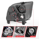 ANZO 2005-2009 Ford Mustang Projector Headlights w/ Halo Chrome - 121162