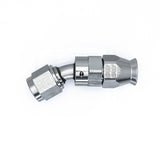 DeatschWerks 6 AN Female Flare Swivel 30-Degree Hose End PTFE - Anodized Matte Black - 6-02-0870-B