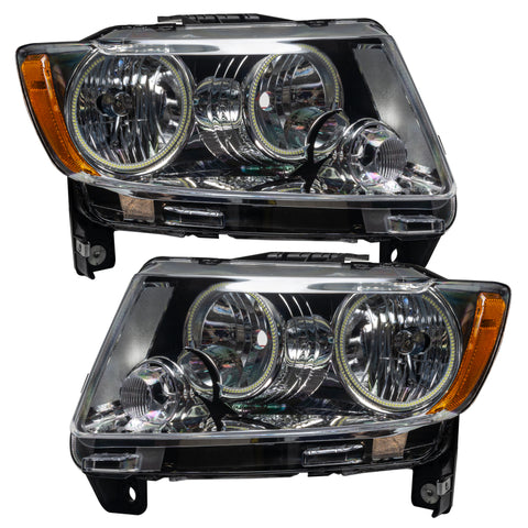 Oracle 11-13 Jeep Grand Cherokee Pre-Assembled Halo Headlights (Non HID) Chrome - UV/Purple - 7070-007