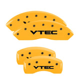 MGP 4 Caliper Covers Engraved Front & Rear Honda Yellow Finish Black Char 2006 Honda Accord - 20199SHONYL