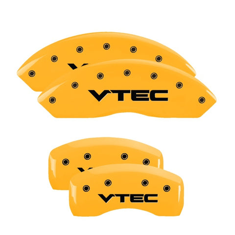 MGP 4 Caliper Covers Engraved Front & Rear Honda Yellow Finish Black Char 2006 Honda Accord - 20199SHONYL