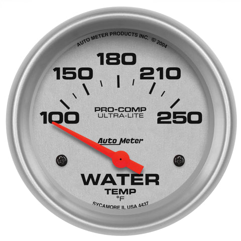 Autometer Ultra-Lite 66.7mm Short Sweep Electronic 100-250 Degree Water Temperature Gauge - 4437