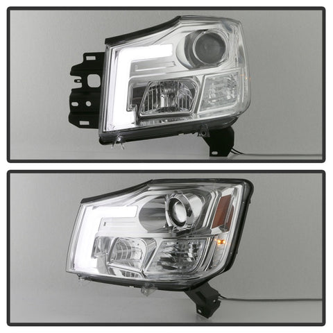 Spyder 04-15 Nissan Titan / 04-07 Nissan Armada V2 Projector Headlights - Chrome PRO-YD-NTI04-DRL-C - 5085498