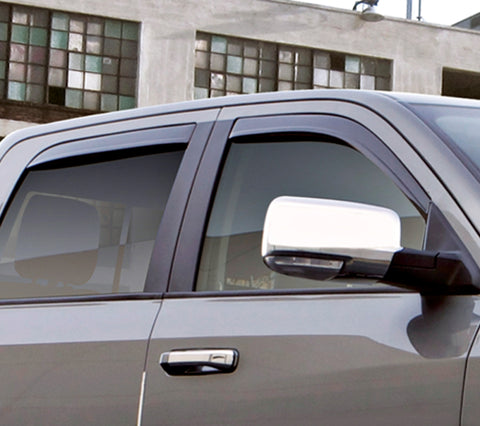AVS 09-18 Dodge RAM 1500 Quad Cab Ventvisor Low Profile In-Channel Deflectors 4pc - Smoke - 994003