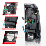 ANZO 1997-2003 Ford F-150 LED Tail Lights w/ Light Bar Black Housing Clear Lens - 311377