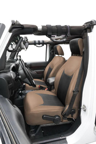 PRP 13-18 Jeep Wrangler JK Front Seat Covers/2 door or 4 door (Pair) - Black/Tan - B022-04