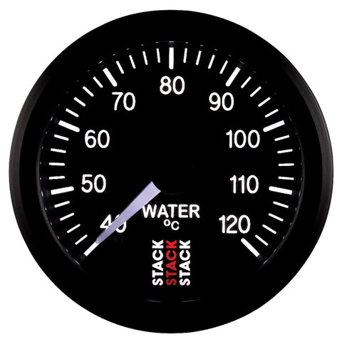 Autometer Stack 52mm 40-120 Deg C 1/8in NPTF Male Pro Stepper Motor Water Temp Gauge - Black - ST3307