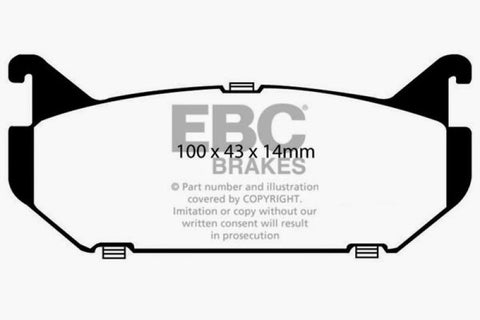 EBC 93-97 Ford Probe 2.0 16v Redstuff Rear Brake Pads - DP3972C