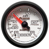 Autometer Phantom II 52.4mm Mechanical Vacuum / Boost Gauge 30 In. HG/30 PSI - 7503