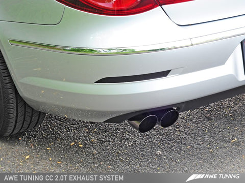AWE Tuning VW CC 2.0T Touring Edition Performance Exhaust - Diamond Black Tips - 3015-23014