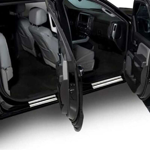 Putco 2019+ Chevrolet Silv LD Fits Double Cab and Regular Cab (2pc) w/ Bow Tie Etching SS Door Sills - 95181GM-1