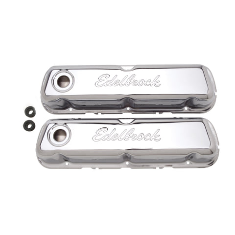 Edelbrock Valve Cover Signature Series Ford 260-289-302-351W CI V8 Chrome - 4460