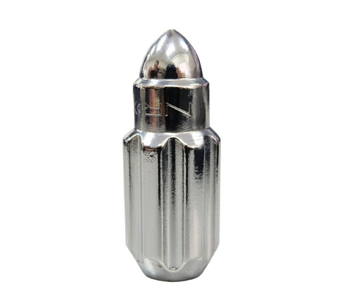 NRG 500 Series M12 X 1.5 Bullet Shape Steel Lug Nut Set - 21 Pc w/Lock Key - Silver - LN-LS500SL-21