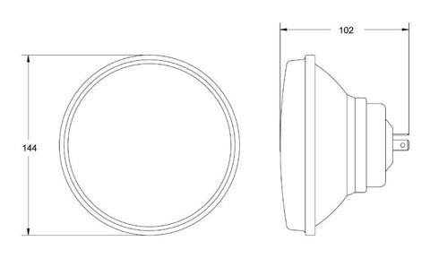 Hella Vision Plus 5-3/4in Round Conversion H4 Headlamp High/Low Beam - Single Lamp - 002850001