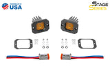 Diode Dynamics Stage Series C1 LED Pod - Yellow SAE Fog Flush ABL (Pair) - DD6851P
