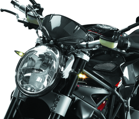 Kuryakyn Rhombus Front Left White/Amber Satin Black - 2540