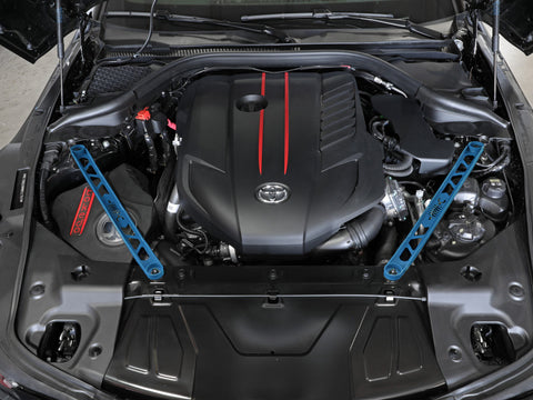 aFe CONTROL 304 Stainless Steel Front Suspension Strut Brace Blue - Toyota GR Supra (A90) 20-21 - 450-721003-L