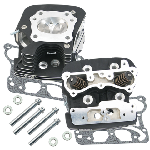 S&S Cycle 99-05 BT Super Stock 79cc Cylinder Head Kit - Wrinkle Black - 900-0251