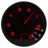 Autometer Spek-Pro Gauge Tachometer 5in 8K Rpm W/Shift Light & Peak Mem Black/Smoke/Black - P23852