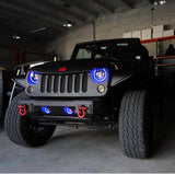 Oracle 07-17 Jeep Wrangler LED Fog Light Halo Kit - Blue - 1177-002