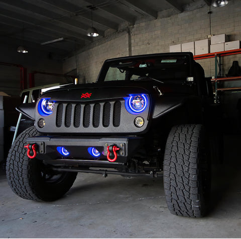 Oracle 07-17 Jeep Wrangler LED Fog Light Halo Kit - Blue - 1177-002