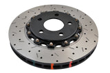DBA 05-10 Ford Mustang GT / 11-13 V6 Front Drilled & Slotted 5000 Series 2 Piece Rotor w/ Black Hat - 52113BLKXS