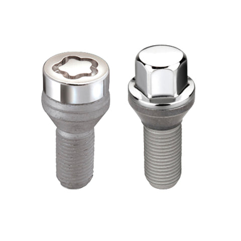 McGard 5 Lug Hex Install Kit w/Locks (Cone Seat Bolt) M14X1.5 / 17mm Hex / 28.0mm Shank L. - Chrome - 67200