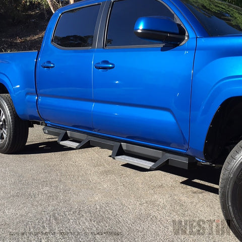 Westin 05-20 Toyota Tacoma Double Cab HDX Stainless Drop Nerf Step Bars - Textured Black - 56-127752