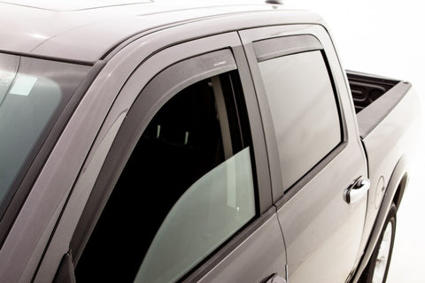 AVS 09-18 Dodge RAM 1500 Quad Cab Ventvisor & Aeroskin Deflector Combo Kit - Matte Black - 56003004