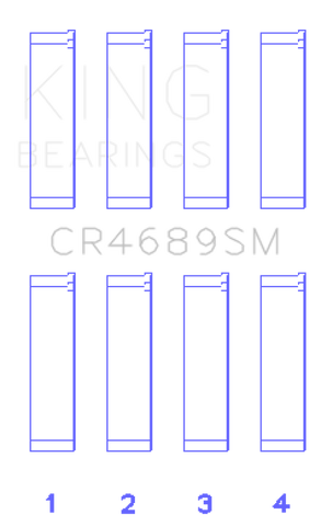King Engine Bearings Subaru FB20 Housing Bore +.003in (Size 0.05) Connecting Rod Bearing Set - CR4689SM0.5