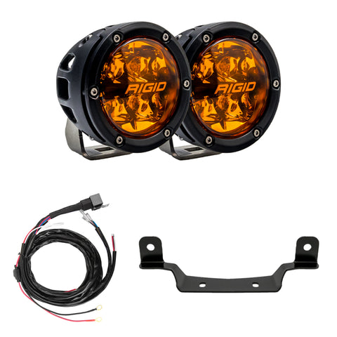 Rigid Industries 2017+ Polaris Pro R/Turbo R Revolve Amber PRO Grille Light Kit - 41651