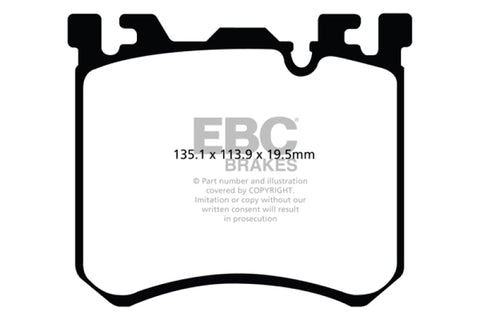 EBC 10+ BMW X5M 4.4 Twin Turbo Yellowstuff Front Brake Pads - DP42091R