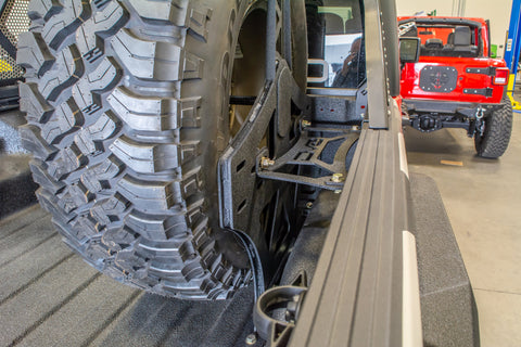 DV8 Offroad 2019+ Jeep Gladiator Universal Stand Up In-Bed Tire Carrier - TCGL-02