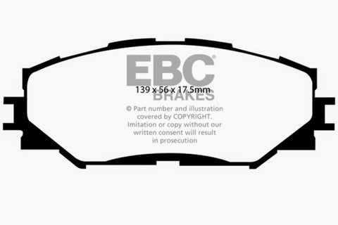 EBC 10-12 Lexus HS250h 2.4 Hybrid Redstuff Front Brake Pads - DP31791C