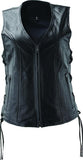 Kuryakyn Leather By River Road Sapphire Leather Vest Black Womens - Small - 094444