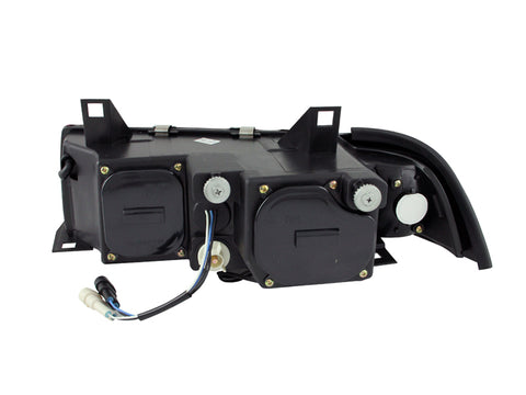 ANZO 1992-1998 BMW 3 Series E36 Projector Headlights w/ Halo Black G2 1 pc - 121325