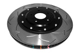 DBA T3 5000 Slotted Series w/ Black Hat Front Left 2012 Nissan GTR R35 - DBA52379BLKLS