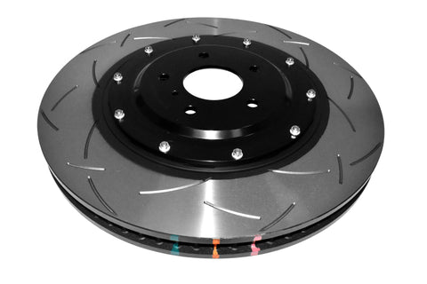DBA T3 5000 Slotted Series w/ Black Hat Front Left 2012 Nissan GTR R35 - 52379BLKLS