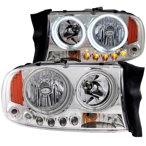 ANZO Projector Headlights With Halo Chrome 97-04 Dodge Dakota - 111193