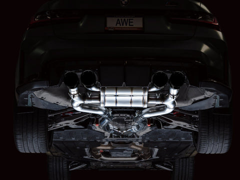 AWE Tuning SwitchPath Cat-Back Exhaust for BMW G8X M3/M4 - Diamond Black Tips - 3025-42480
