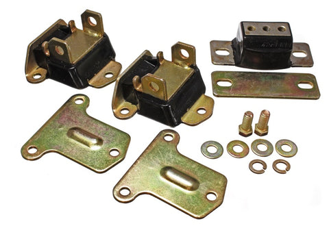 Energy Suspension 69-72 Camaro/70-73 Monte Carlo Black Complete Motor&Trans Mount Set Zinc Finish - 3.1122G